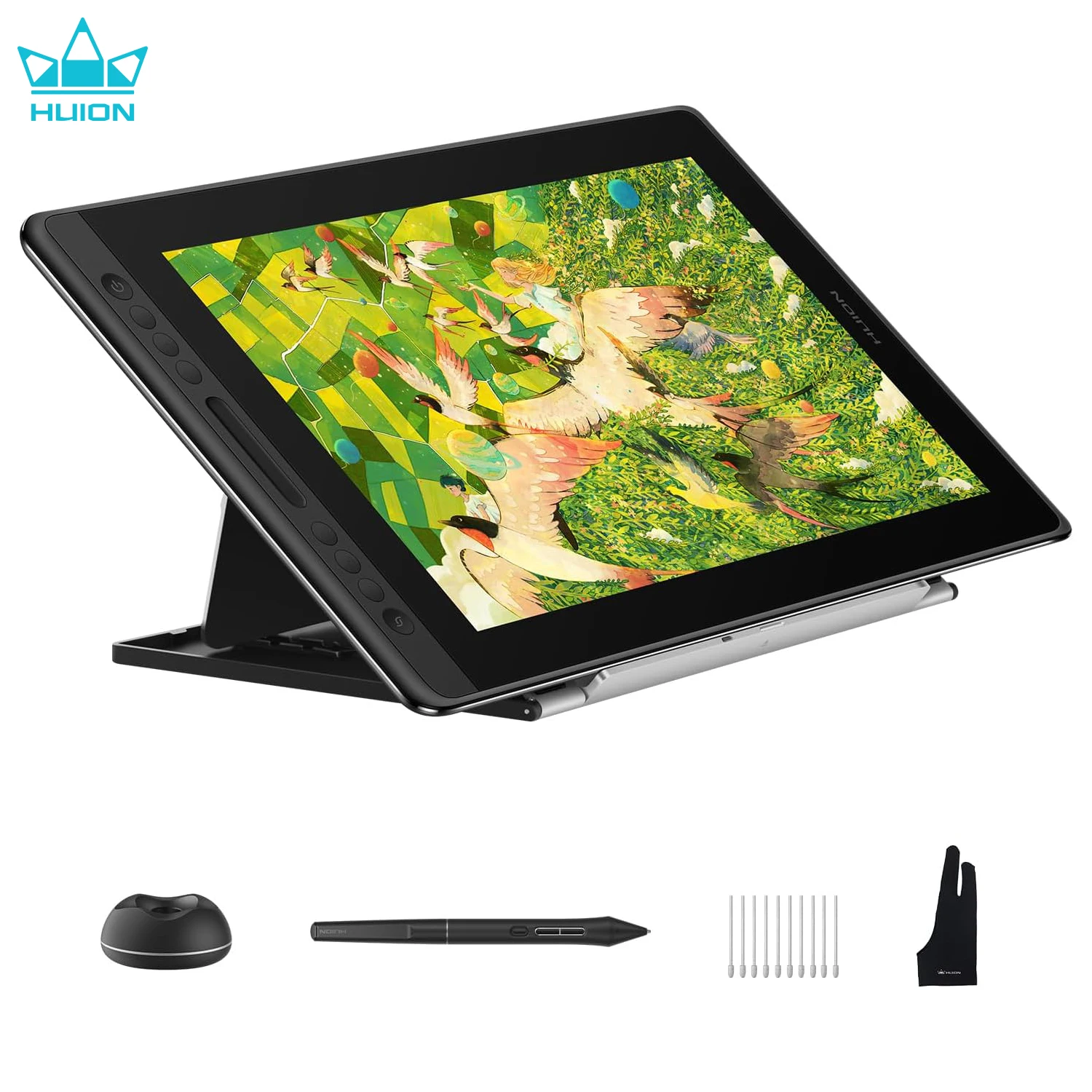 Kamvas Pro 16 V2 HUION Graphics Drawing Tablet with Screen 16K Levels PenTech 4.0 Pen Canvas Glass 2.0, 99% sRGB 99%Rec.70 Color