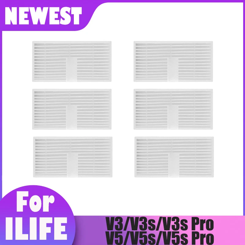 

Hepa Filter Kits For ILIFE V3s V3s Pro V5 V5s V5s Pro Robotic Vacuum Cleaner Accessories Parts Replacement 4pcs 6pcs 8pcs