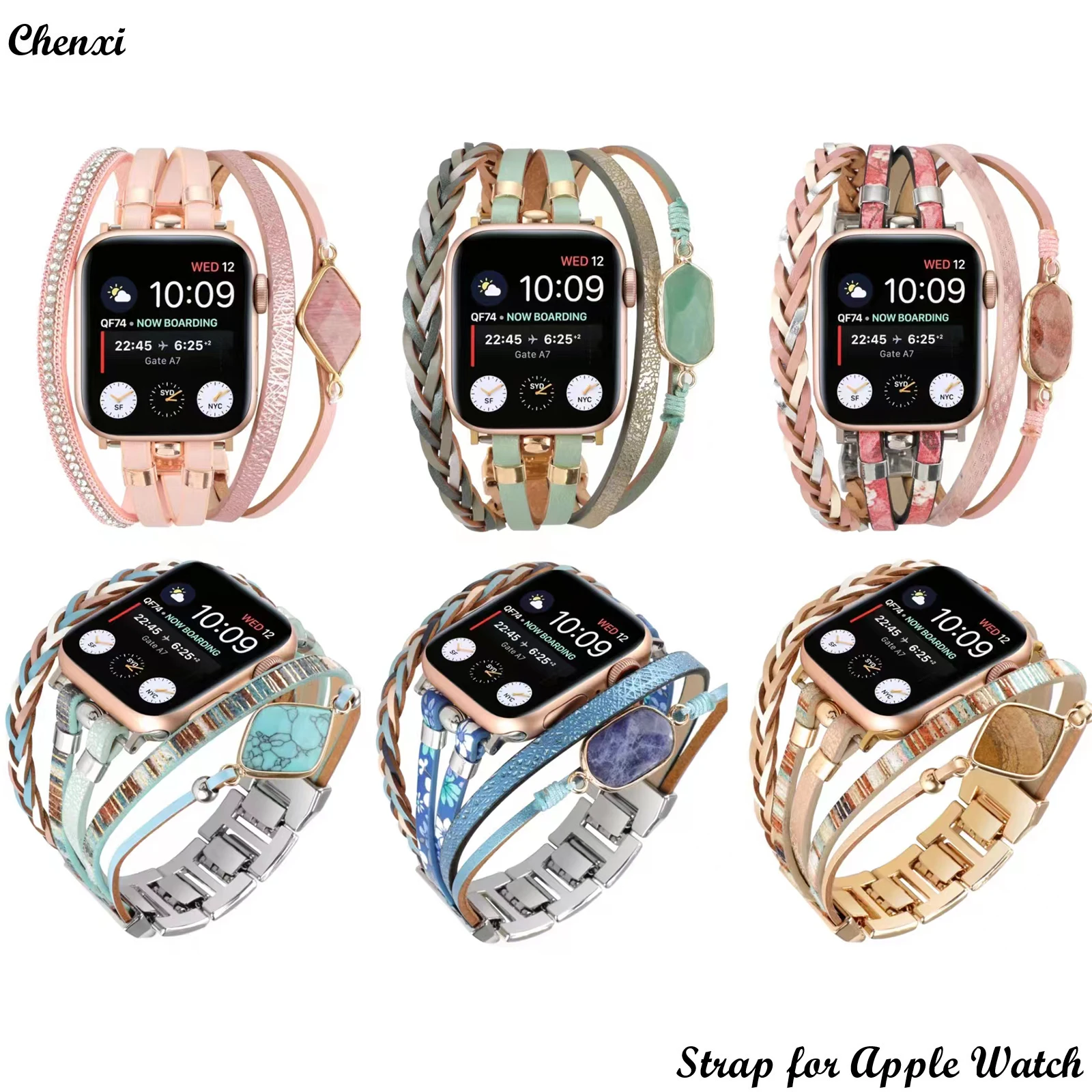 Metal Strap for Apple watch band stainless bracelet chain iwatch series87654321SE Ultra 38 40 41 42 44 45 49mm women's wrist