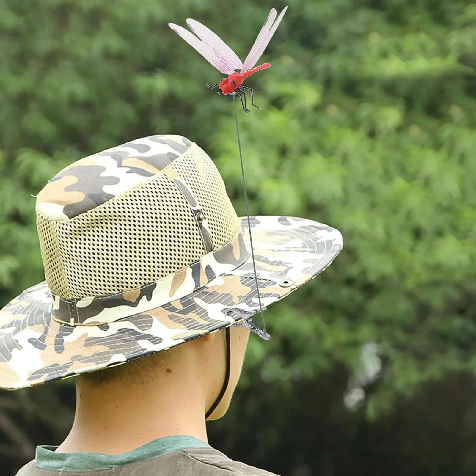 Fake Dragonflies Clip 12pcs Outdoor Decorative Clips Natural Organic Concept Garden Dragonfly Stake Decoration Hat Accessories