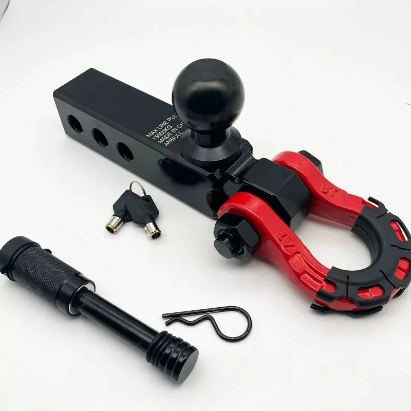 1pcs 3-Hole Trailer Hitch Receiver with Tow Hook & Ball Mount | 2-Inch Towing Kit