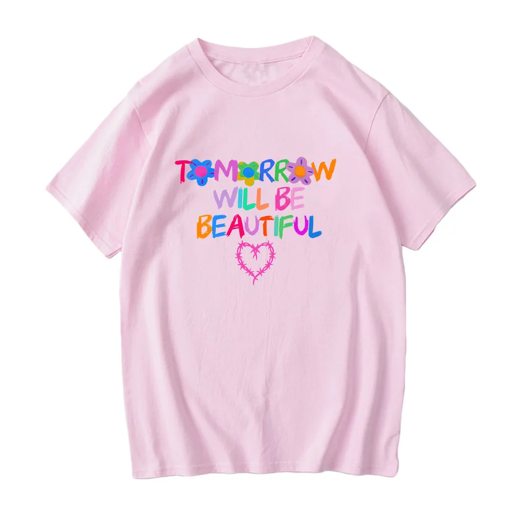 Singer Karol GG Graphic T-shirt Tomorrow Will Be Beautiful Letter Tee-shirt Casual Men Women Unisex Clothes Streetwear Print Tee