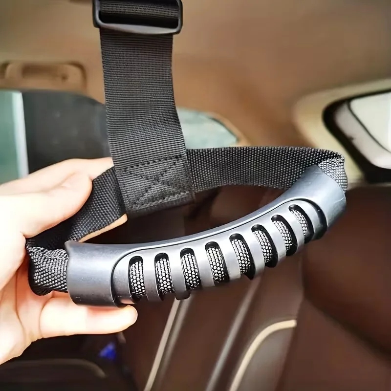1Pcs Adjustable Car Door Assist Handle Nylon Grip Heavy Duty No Drilling Interior Accessories