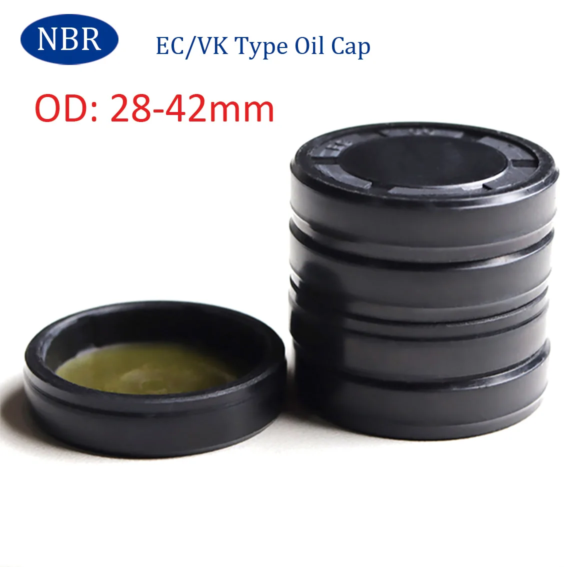 1Pcs OD 28/30/32-42mm Black NBR EC/VK Type Oil Seal Nitrile Rubber End Cap Cover Plug Seal Reducer Shaft Dustproof Gearbox cover