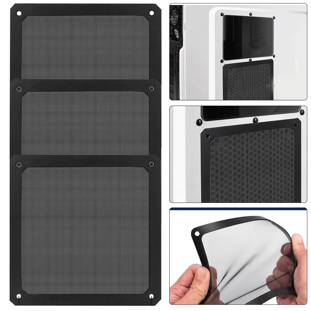 

3 шт. магнитных пылефильтров для вентиляторов компьютерного корпуса, пылезащитная сетчатая крышка (8 см) (черная)