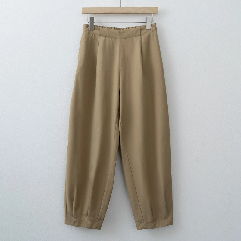 2026 Spring Summer Women Casual Elastic waist Cropped Harem pants office commuter Pants