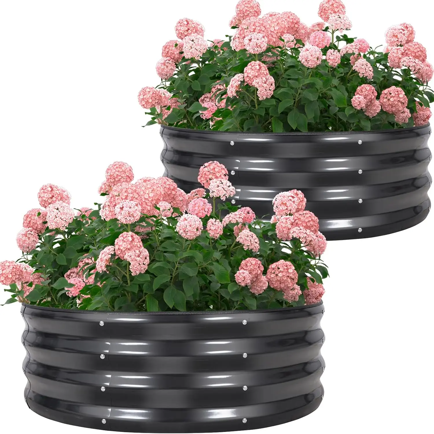 Galvanized Raised Garden Bed- 2Pcs Metal Planter Boxes Outdoor | 12