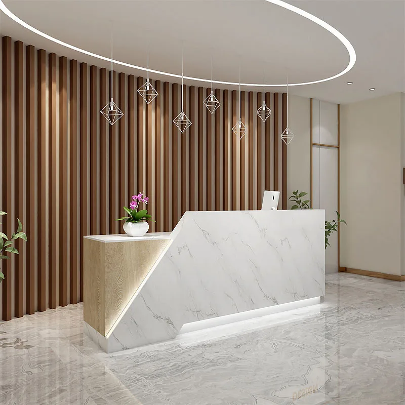 Designs Hotel Reception Desk Cash Cashier Spa Premium Clinic Mobile Reception Desk Commercial Mostrador Oficina Furniture HDH