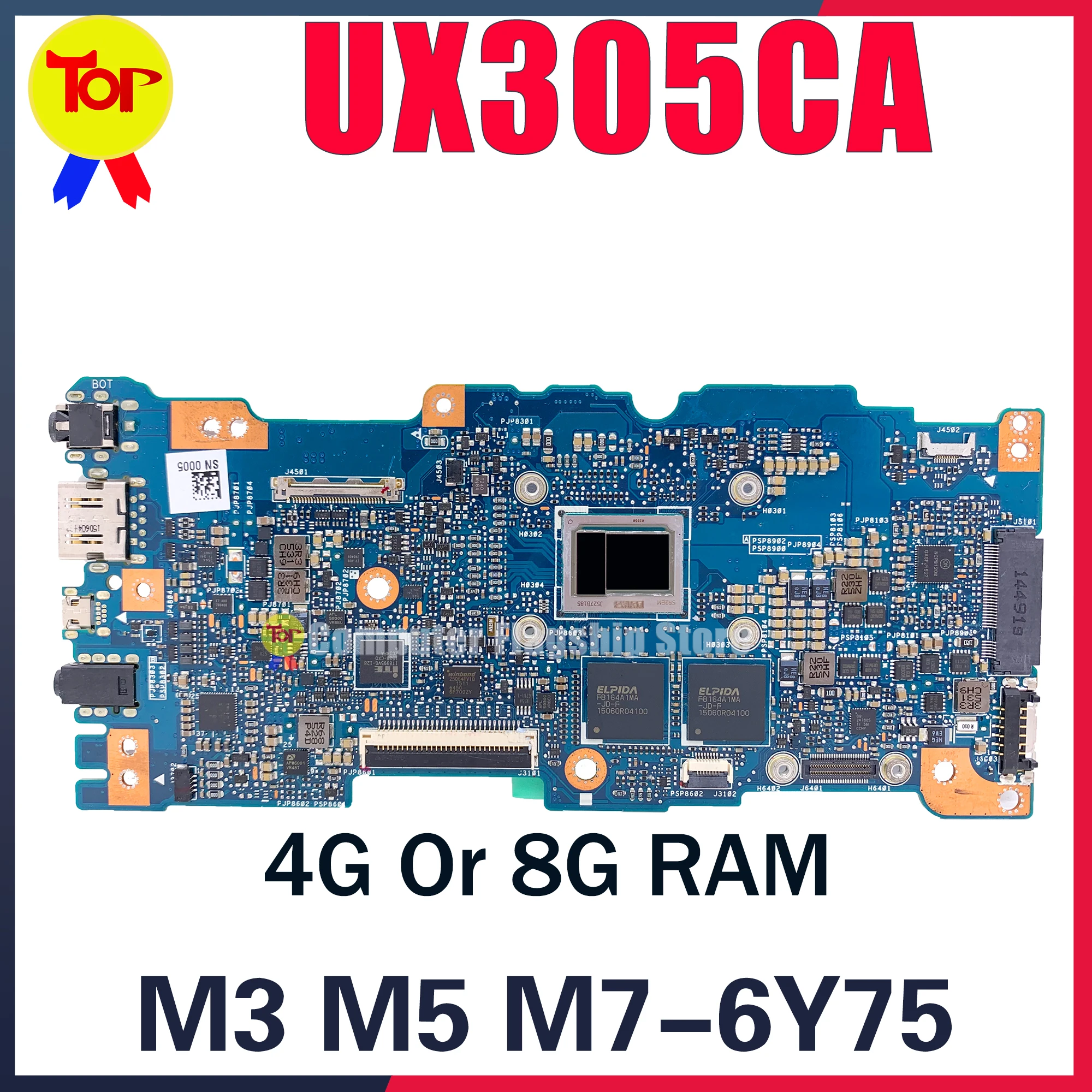 

UX305CA Laptop Motherboard For ASUS Zenbook UX305 UX305C UX305CAK M3-6Y30 M5-6Y54 M7-6Y75 4G Or 8G RAM Mainboard