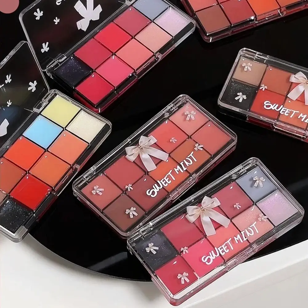 

DIY Mixing Lip Color Jelly Lip Gloss Palette Longlasting 10 Color Glass Mirror Lip Glaze Non-Sticky Cup Colorful