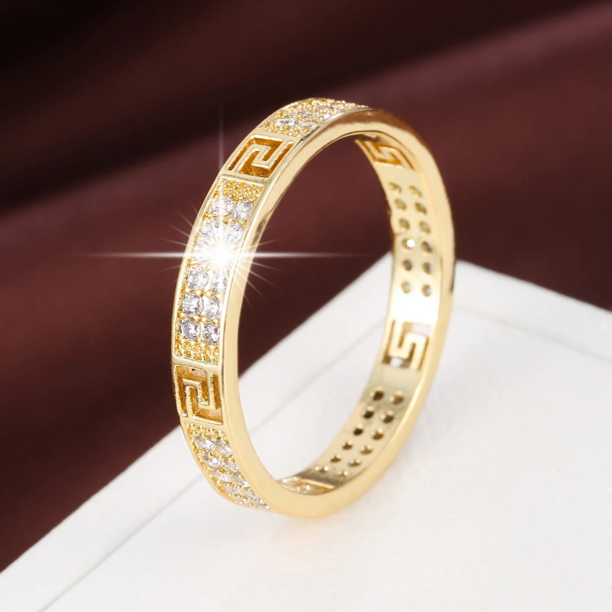 Exquisite Elegant Copper Ring Fashion Synthetic Zirconia Ring For Women Event Party Gift Jewelry