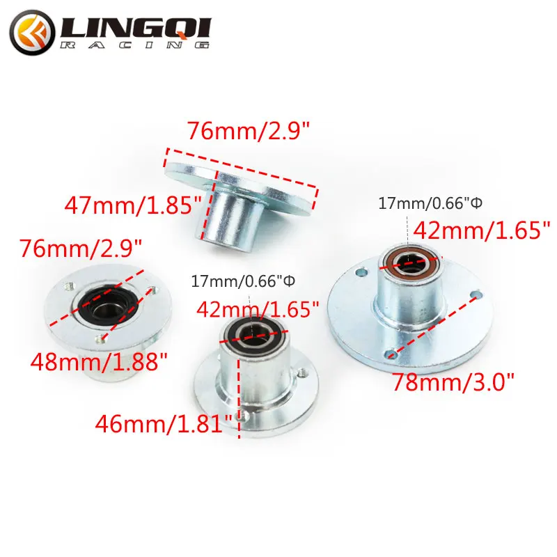 LINGQI Motorcycle Wheel Hub Flange Front Rear Axle Hubs Fixed Seat Mount For Go Kart ATV Four Wheel Off Road Karting Buggy