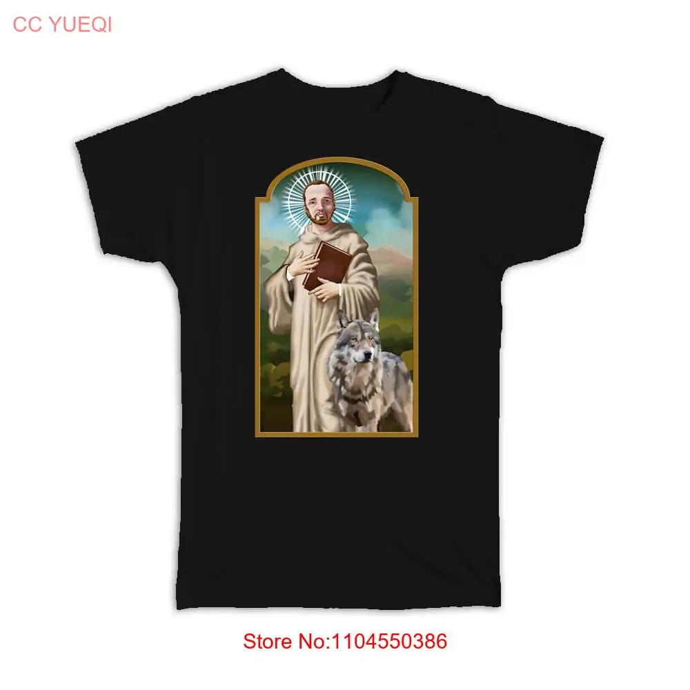 Saint William The Hermit T Shirt Maleval Catholic Church Wolf Christian Religious long or short sleeves