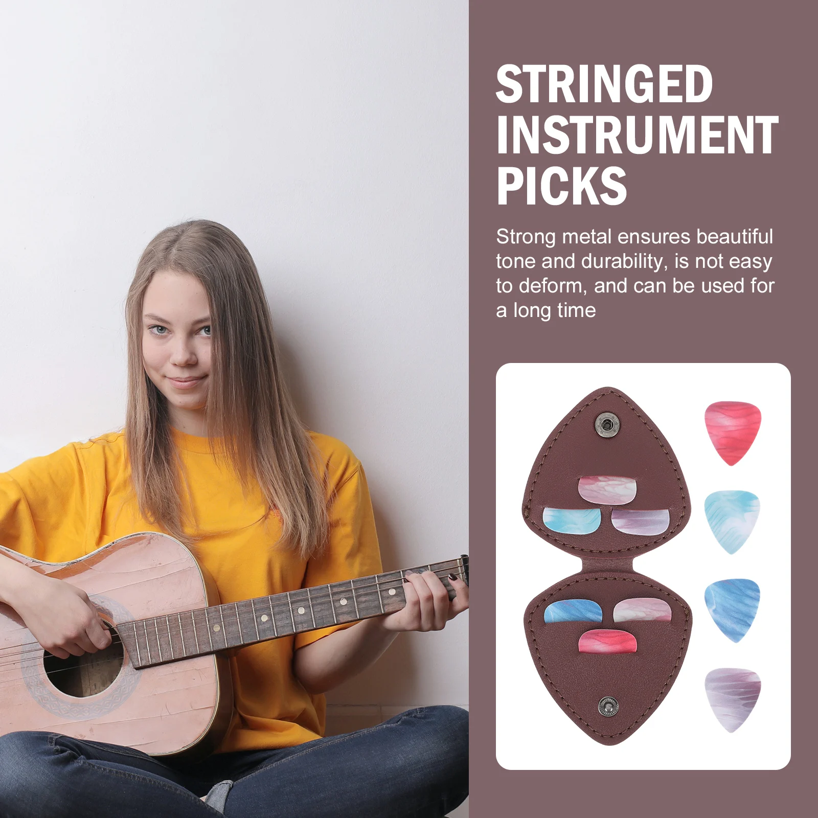 

Pick Bag Guitar Storage Container Aid Picks Acoustic Holders Plectrums for Electric Accessories with