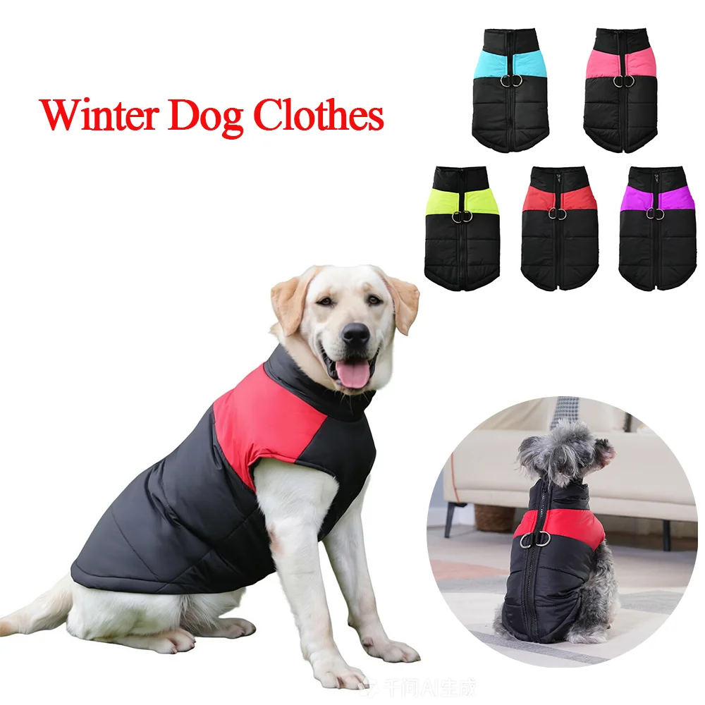 Winter-Hundemantel für mittelgroße und große Hunde, warme winddichte Haustierjacke mit D-Ring und Reißverschluss, gemütliche Bekleidung für Französische Bulldogge und Labrador.
