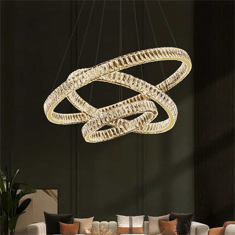 

TEMAR Modern Luxury Pendant Lamp LED Fixtures Decorative Round Crystal Lighting Chandelier For Living Room Bedroom Hotel