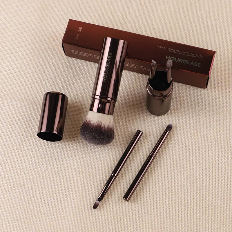 1pc multi-funcional pincel de maquiagem mini portátil tamanho de viagem pó blush compõem pincéis sombra lábio corretivo sobrancelha com caixa