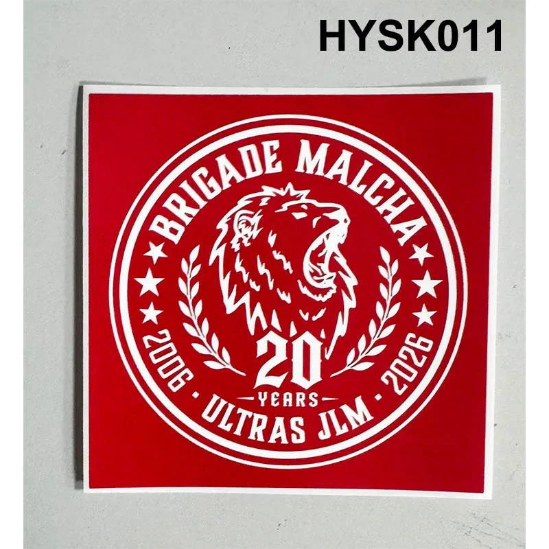 9*9cm Waterproof Hapoel Jerusalem FC BC 20 Years Ultras Brigade Malcha Decoration Stikers for Car Bag Cup Wall Fridge HYSK011-21