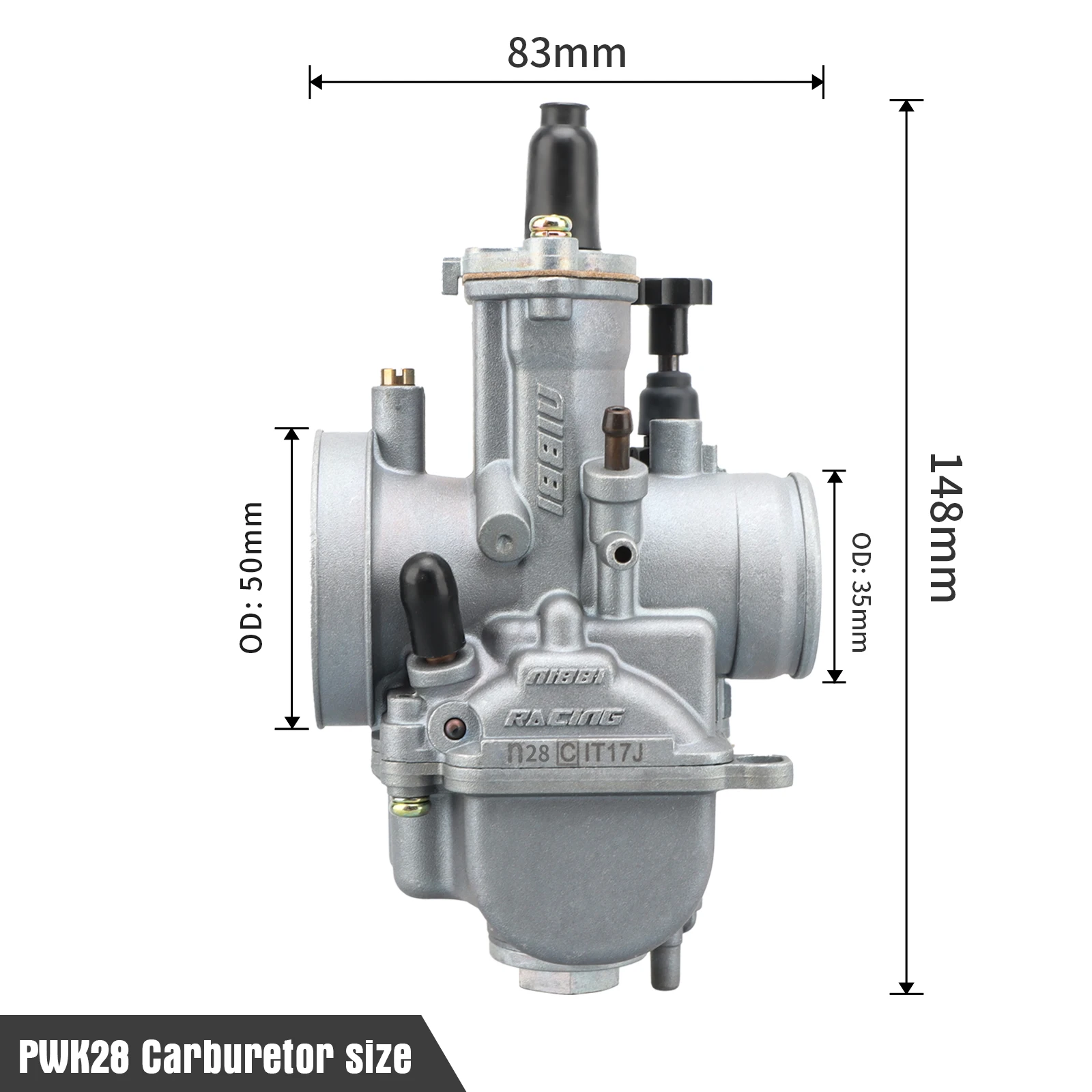 NIBBI 2T 4T PWK Vergaser PWK24/26/28/30/32/34/36/38/40mm mit Power Jet für 125cc-600cc Yamaha Suzuki Rennmotorräder – Detail 5