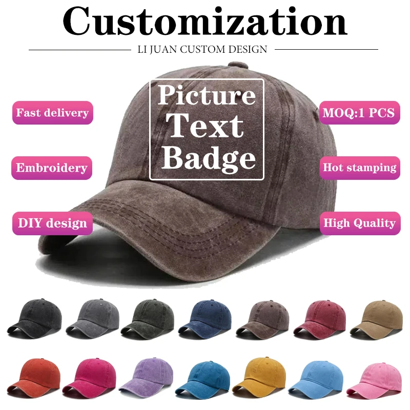 Customized Men's Retro Baseball Cap Sun Visor Hat Versatile Widened Brim Women's Duckbill Cap Looks Small on The Face