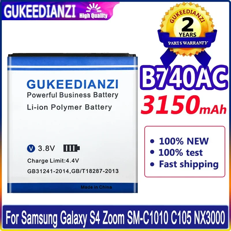 GUKEEDIANZI B740AC Batteria di ricambio 3150mAh per Samsung Galaxy S4 per Zoom C101 C105K C105A C1010 C105 B740AE