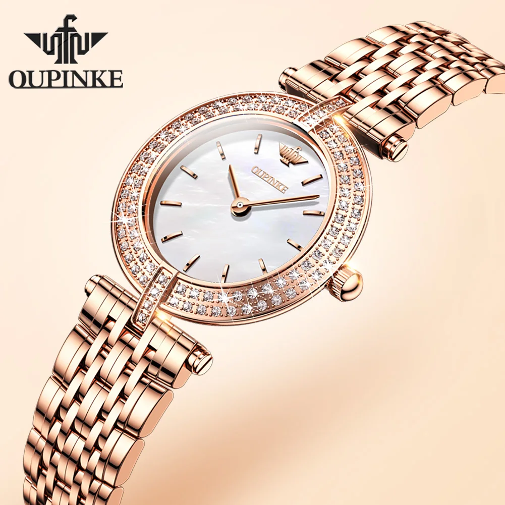 OUPINKE  3191  Diamond encrusted ultra-thin simple and stylish women\'s quartz watch