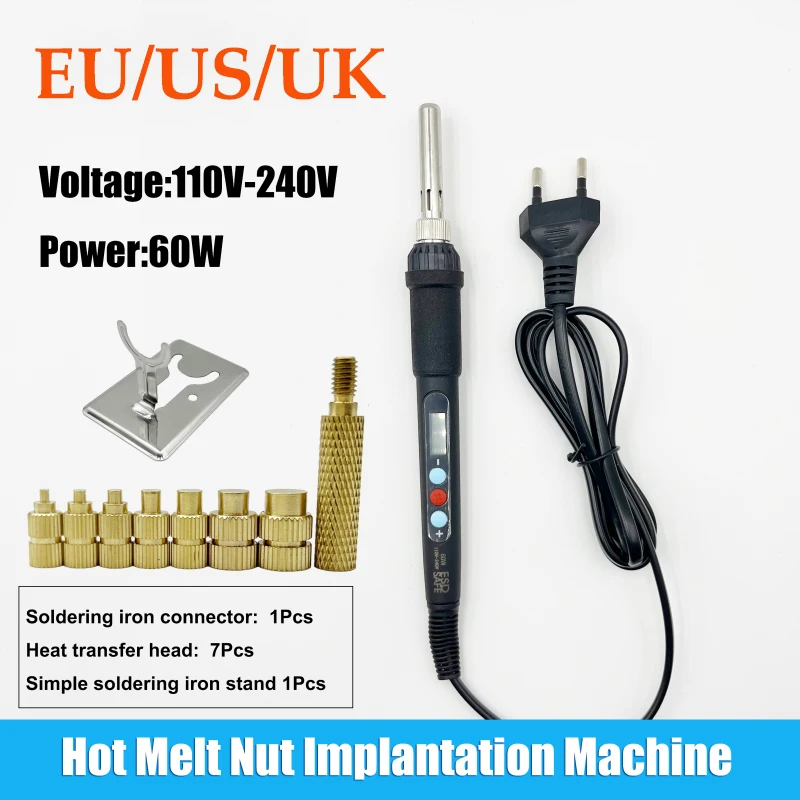 

Brass Hot Melt Nut Implantation Machine Adjustable Temperature Electric Soldering Iron Copper Thread Embedded of 3D Printer Part