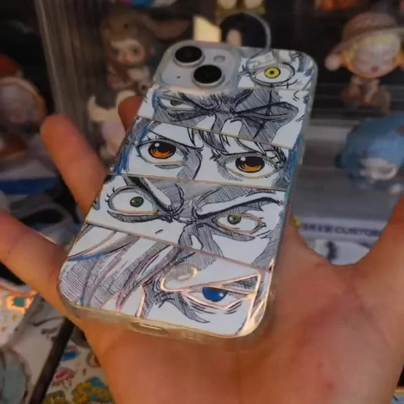Anime Cartoon One Piece Eyes Gear Luffy Phone Case For iPhone11 12 13 14 15 16 17 Pro Max Plus Cute Nami Zoro Sanji Aurora Cover