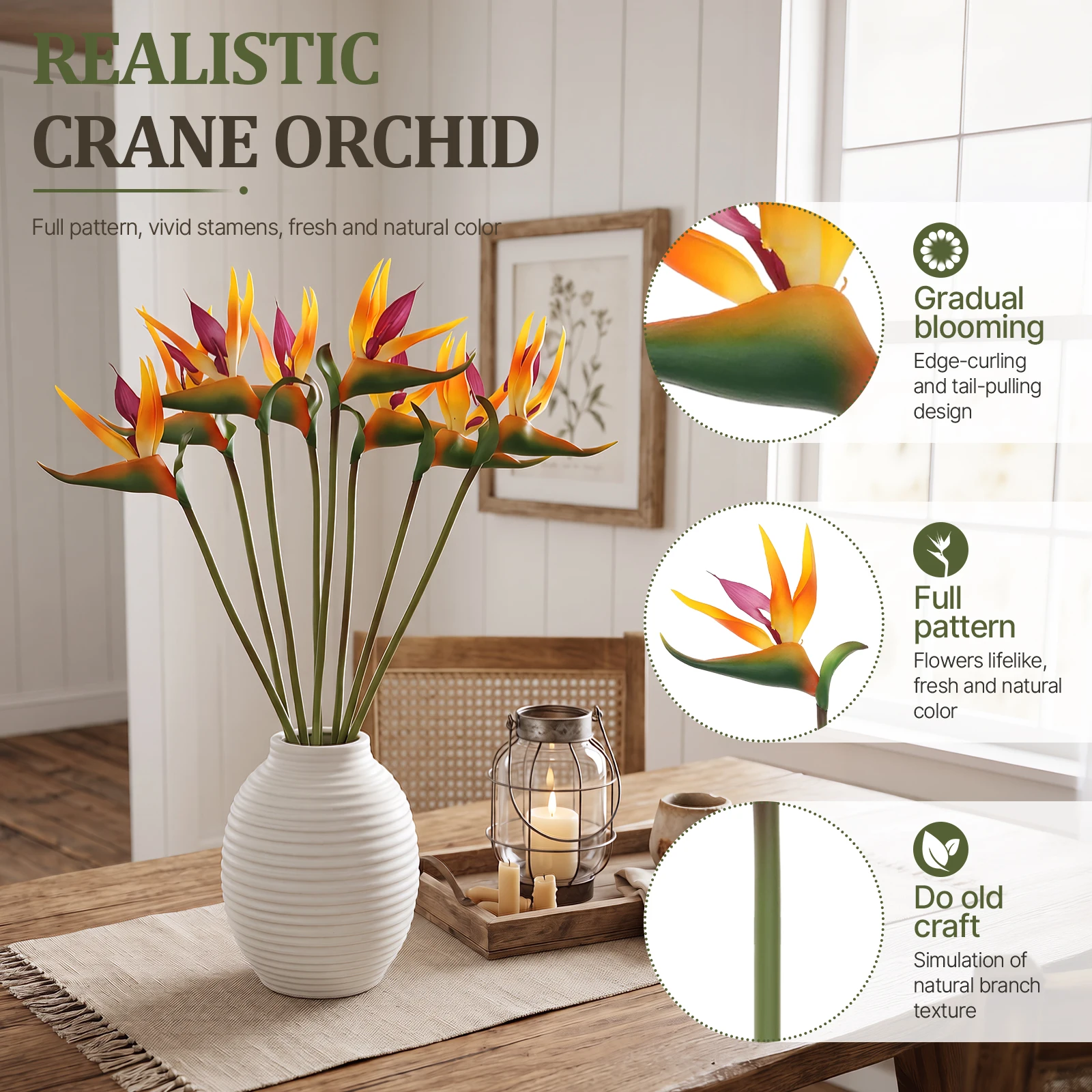 8 Pcs Artificial Bird of Parad - огляд і ціна Bird Paradise Strelitzia
