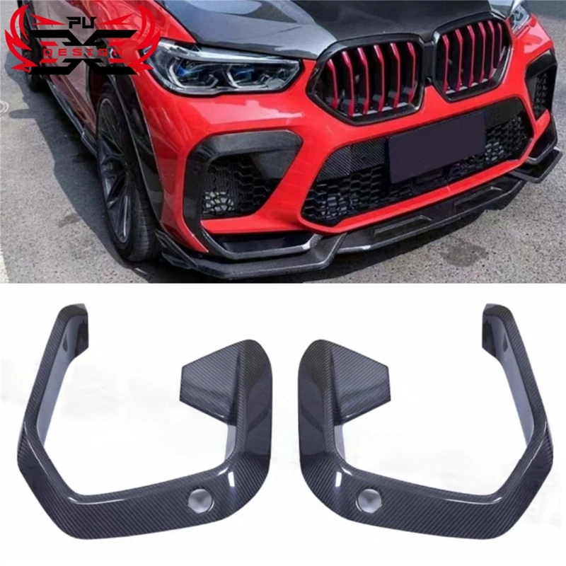 

Передний бампер для BMW X6M F96, сухое углеродное волокно, передний бампер, передние канавки, комплект кузова, аксессуары для модернизации