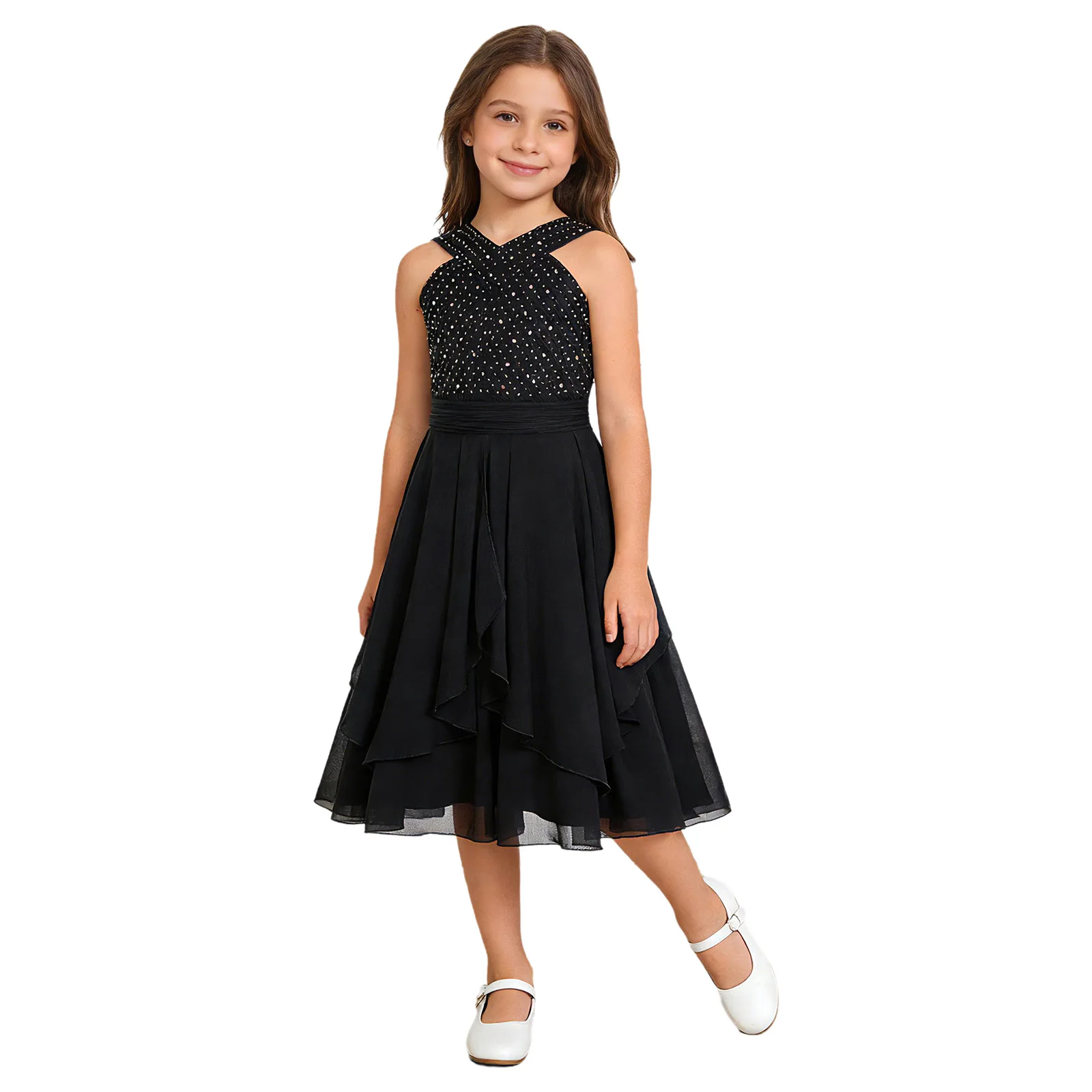 Summer Girls Princesss Casual Dress Chiffon Semi-formal Events Evening Wedding Party Dress Dance Prom Gown Flower Girl Clothes