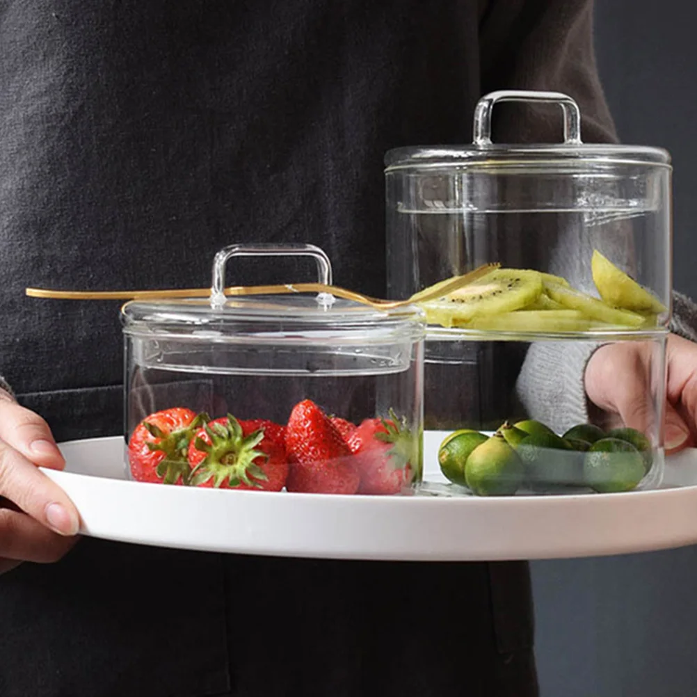 1Pcs Glass Bowl with Lid Multifunctional Salad Snack Storage Container One Piece Molding Technology Easy Clean