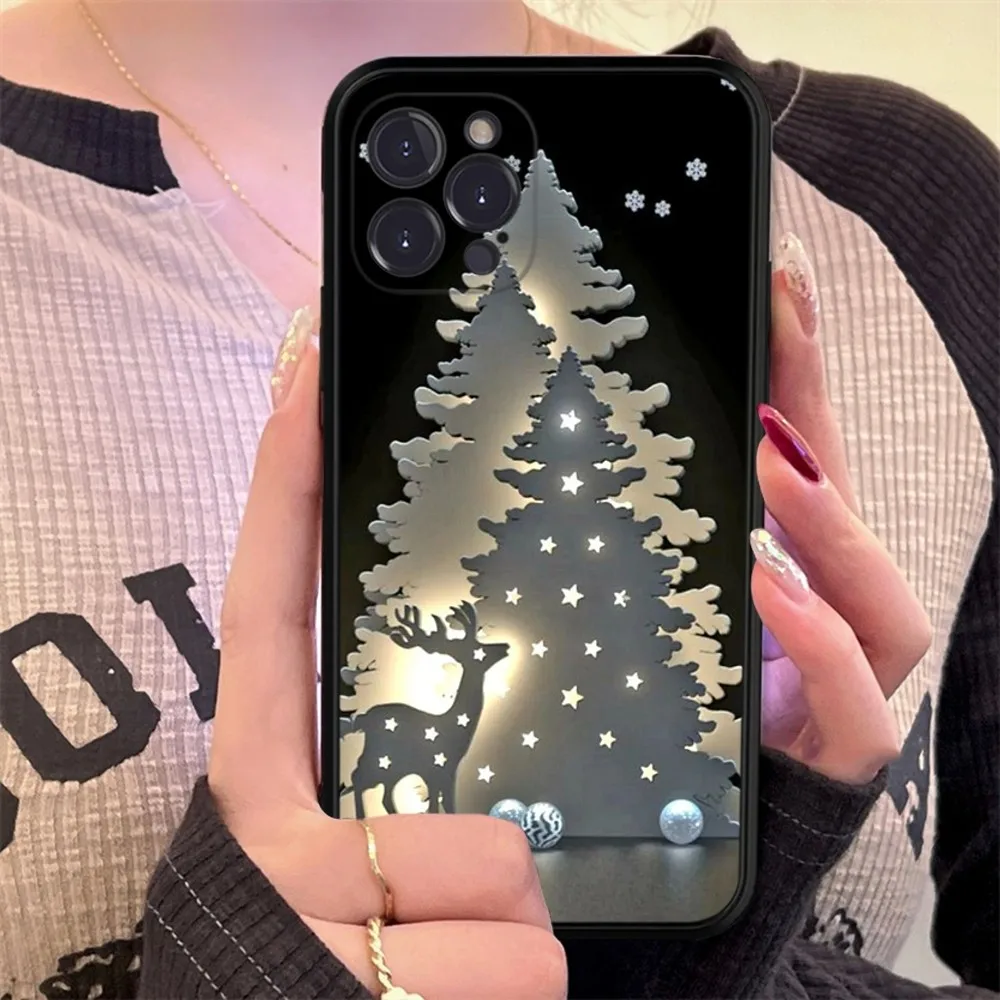 Merry Christmas Tree Phone Case Silicone Soft for iphone 15 14 13 12 11 Pro Mini XS MAX 8 7 6 Plus X XS XR Cover