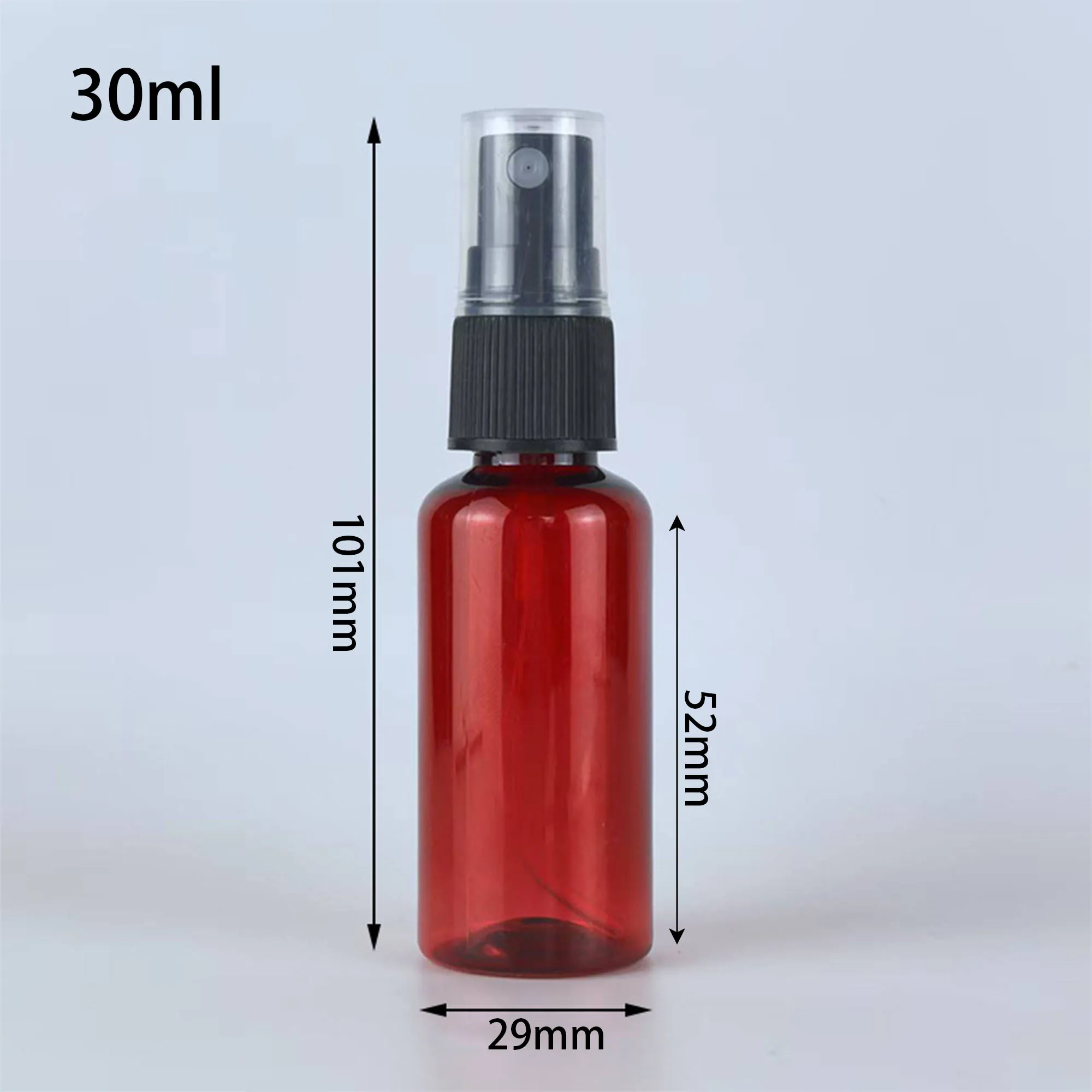 20/50/100pcs 20ml 30ml 50ml 60ml 100ml Plastic Spray Bottle Empty Atomizer Brown Amber Sprayer