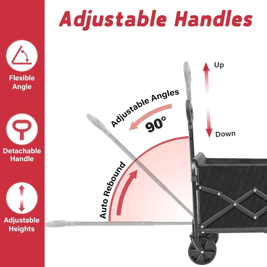 عربة عربة قابلة للطي للتخييم على الشاطئ والرياضة والحديقة عربة أدوات خفيفة الوزن محمولة قابلة للطي مع تصميم عجلات قابل للطي fo #4