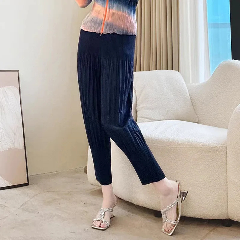 

Miyake Pleated Trousers New Arrival Casual Comfortable Versatile Wide-Legged Puff Trousers Pleated Slim-Fit Versatile Trousers