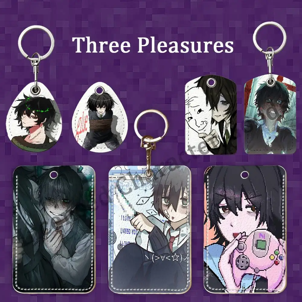 Kylar The Loner DOL Degrees of Lewdity Custom Access Card Case Leather Card Holder Keychain Key Ring