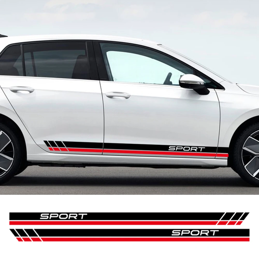 

Наклейка на боковую дверь автомобиля для Volkswagen VW Tiguan Golf Passat Polo ID.4 Skoda, спортивный декор, аксессуары для автотюнинга