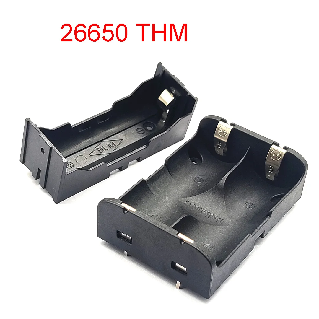 26650 Battery Holder THM PCB Perforated Pin Battery Box 1/2 Slot 26650 Battery Box With Pins