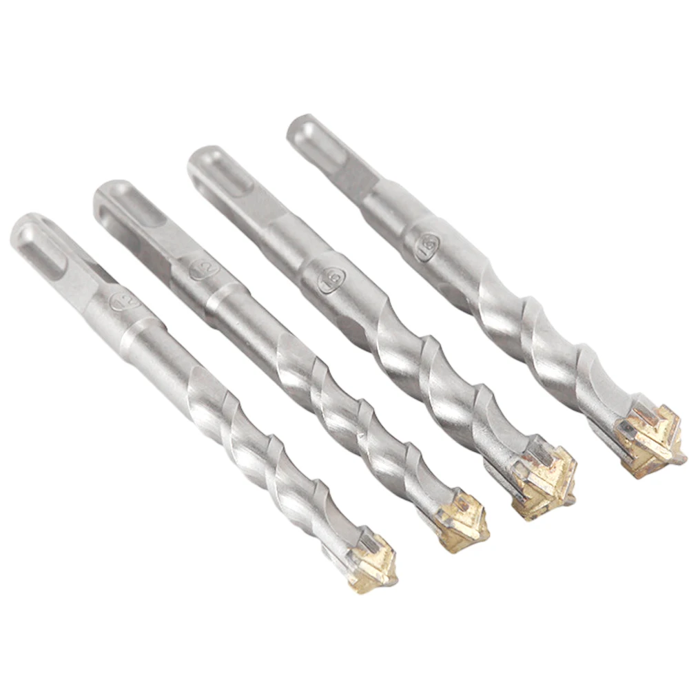 4pc Concrete SDS Plus Drill Bit Cross Tips 4 Cutters 110mm 150mm Wall Brick Block Electric Hammer Masonry Blade Drilling Bits