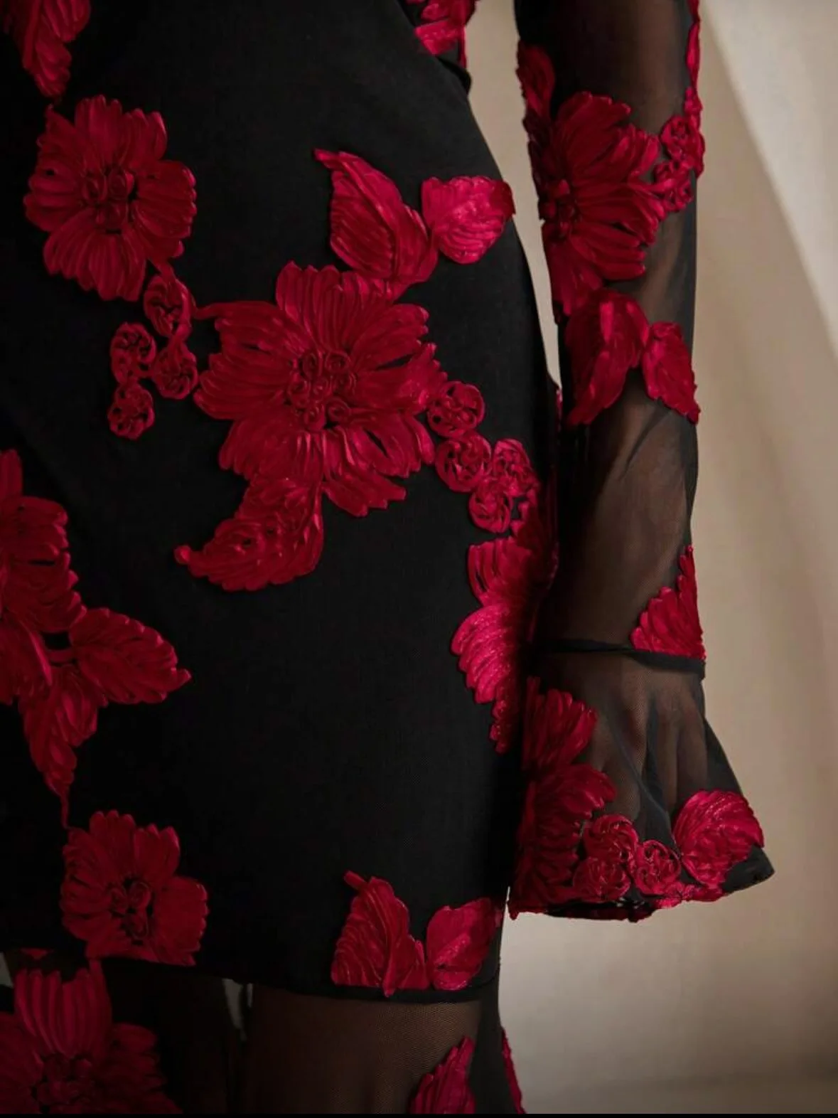 Fmxires موضة المرأة الراقية الجاكار فساتين مطرزة عارية الذراعين مساء حفلة فستان بكم طويل أنثى العصرية جديد 2025 #6