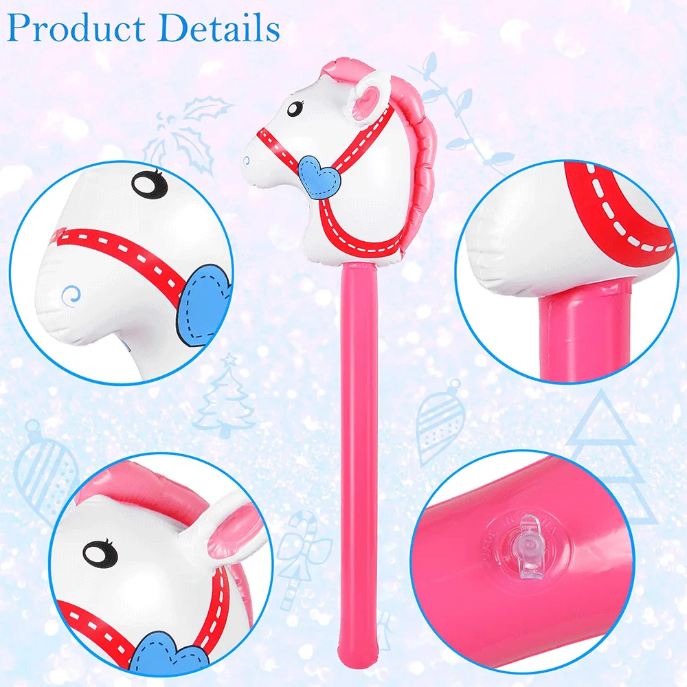 2Pcs 37in Pferd Stick PVC Aufblasbare Pferd Kopf Stick Luftballons Western Cowgirl Cowboy Party Decor Bauernhof Pferd Geburtstag Party geschenk – Detail 4