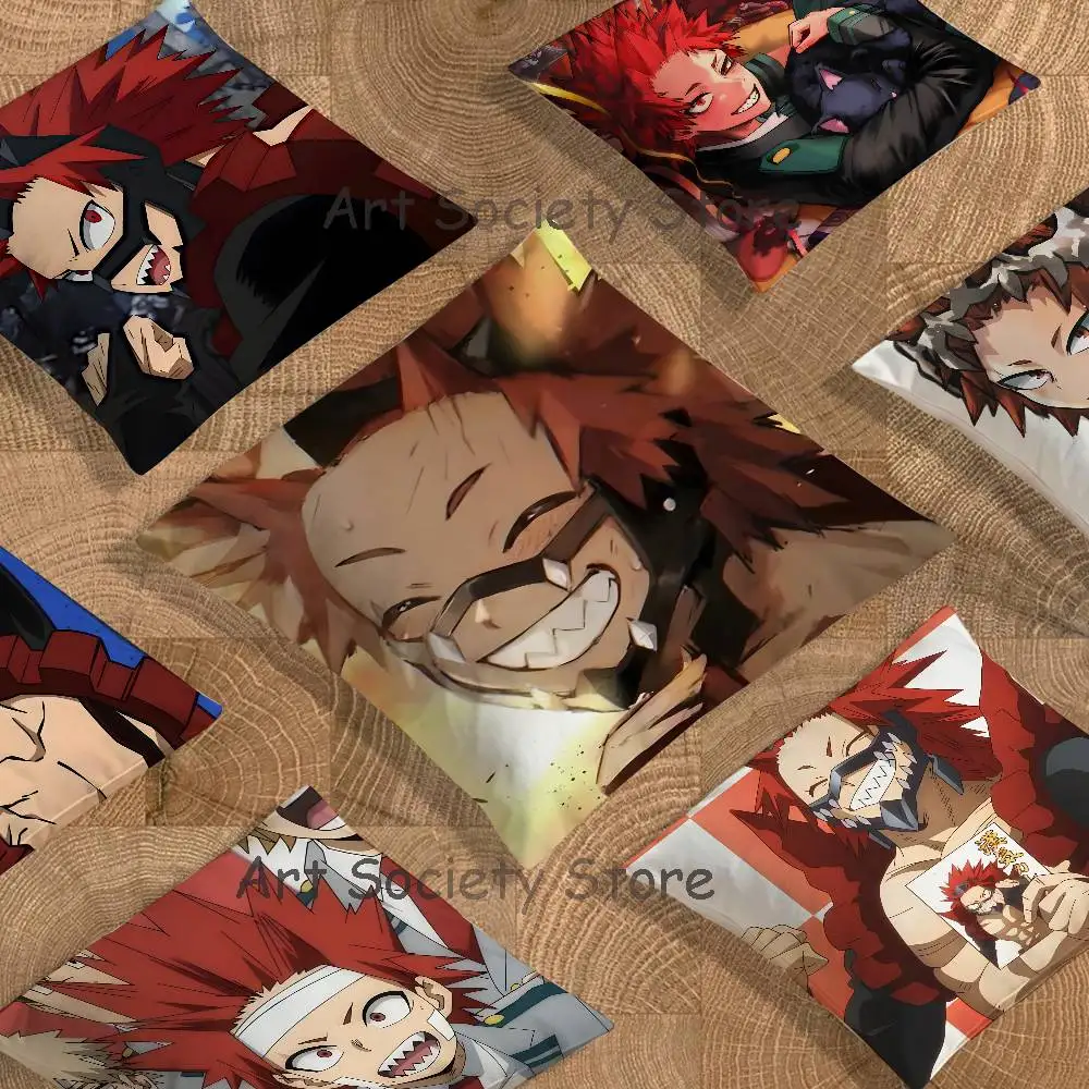 My H-Hero K-Kirishima Art Pillow Case Square Double-Sided Printing Short Plush Sofa Cushion Cover Bedroom Bedside Pillow