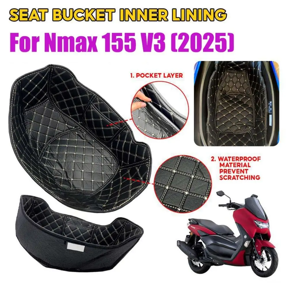 Large Capacity Scooters Inner Storage Cover Waterproof Durable Seat Bucket Cover Professional for YAMAHA NMAX 155 V3 2025