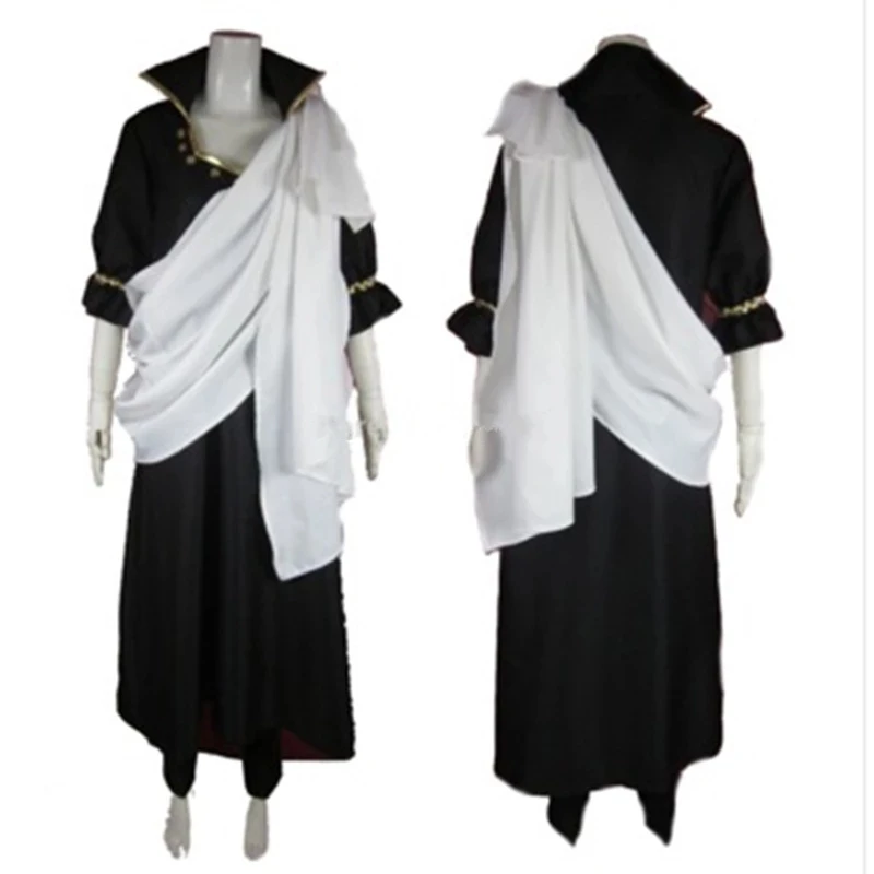 Costume de Cosplay Anime Zeref Dragneel pour Homme et Femme, Perruque, Long Manteau, Pantalon, Grill Blanc, Halloween