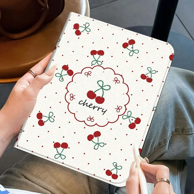 

Cherry cartoon heart design For iPad Pro Air Mini 1 2 3 4 5 6 7 7th 8th 9th 10th 11th 10.2 9.7 10.5 10.9 11 12.9 Tablet Case