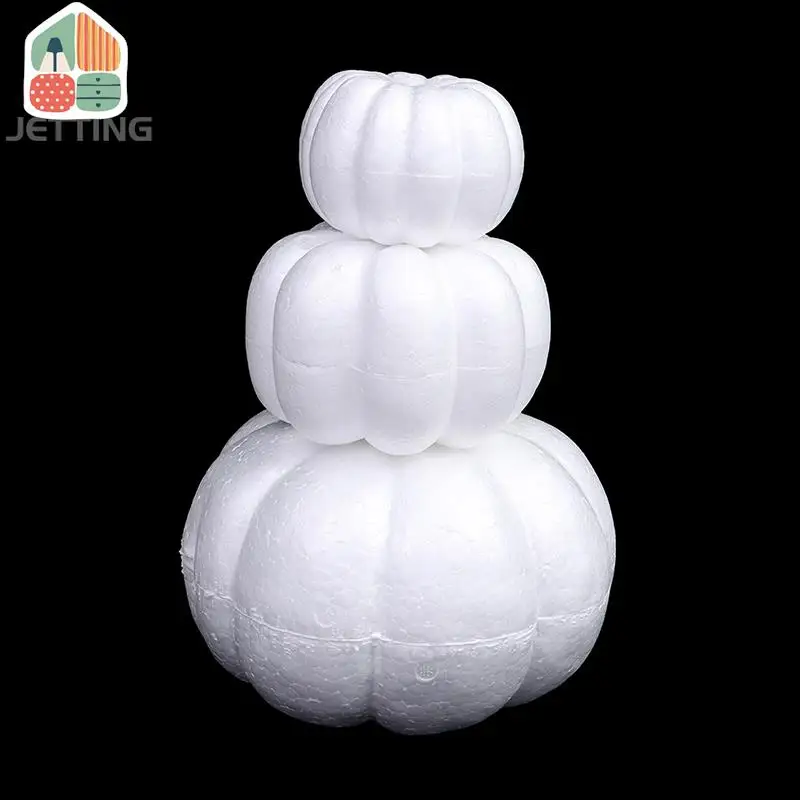 1PC White Foam Pumpkin Models Polystyrene Styrofoam Pumpkins Artificial Fruits DIY Handmade Craft Halloween Decor Gifts