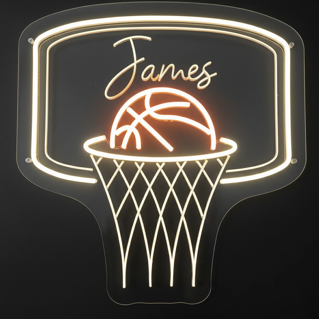 Custom Basketball Neon Sign LED Personalized Name Basketball Neon Light for Boy Bedroom Decor Unique Sports Themed Name Sign