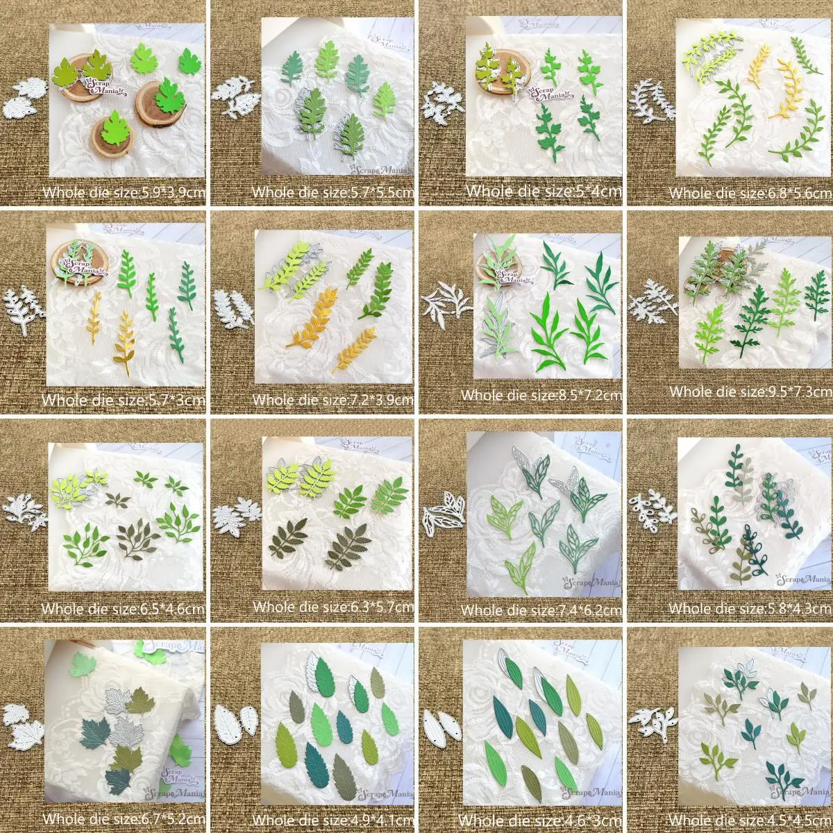 New Design Craft Metal Cutting Die cut dies 18 kinds leaves branch plants scrapbook Album Paper Card Craft Embossing die cuts