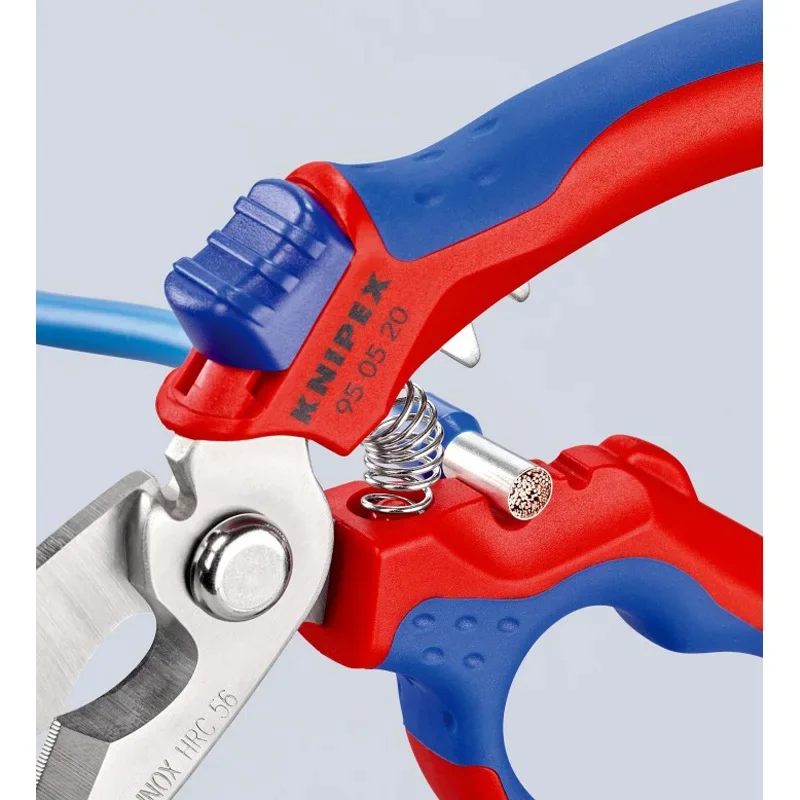 KNIPEX 95 05 20 SB Stainless Steel Diagonal Electrician's Cutter, Two-Component Material Coating, 160 mm